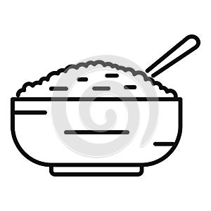 Oatmeal breakfast icon outline vector. Food meal