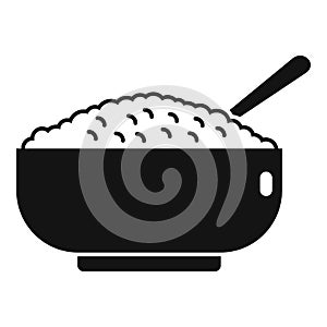 Oatmeal breakfast icon simple vector. Food meal