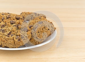 Oatmeal chocolate chip cookies on a plate