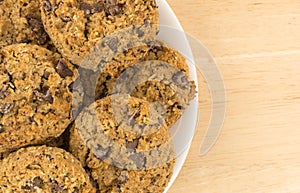 Oatmeal chocolate chip cookies on a plate