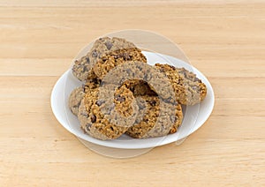Oatmeal chocolate chip cookies on a plate
