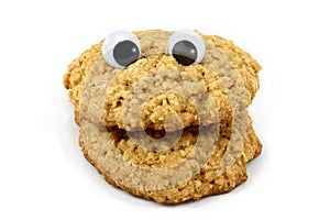 Oatmeal Cookie Face with Wiggly Eyes photo