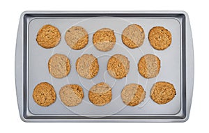 Oatmeal cookies on a baking sheet