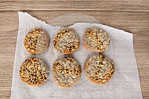 Oatmeal cookies with grain and fiber and nuts