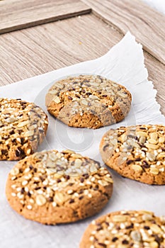 Oatmeal cookies with grain and fiber and nuts