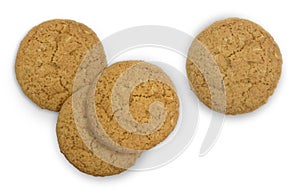 Oatmeal Cookies Isolated on White Backgroound