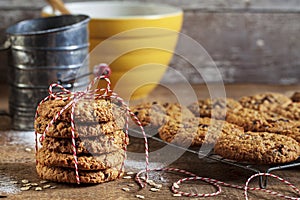 Oatmeal Raisin Cookies on Cooling Rack