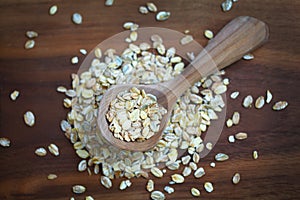 Oatmeal or rolled oats, popular breakfast cereal