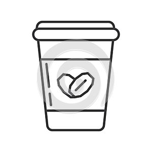 Oatmeal yogurt icon in outline style. Porridge in plastic container symbol. ereal and fast breakfast are shown. Oatmeal ottage