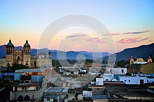 Oaxaca city view during sunset