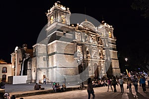 Cathedral of Our Lady of the Assumption, illuminated at night, O