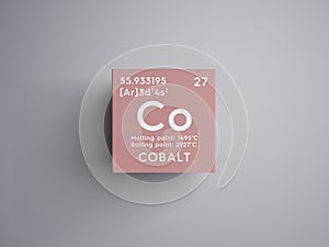 obalt. Transition metals. Chemical Element of Mendeleev\'s Periodic Table. 3D illustration