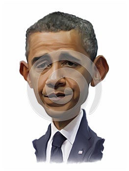 Obama Caricature portrait