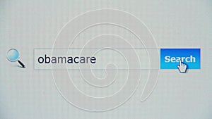 Obamacare - browser search query, Internet web page