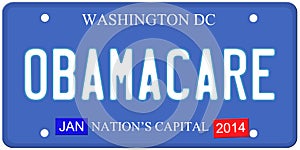 Obamacare Washington DC License Plate