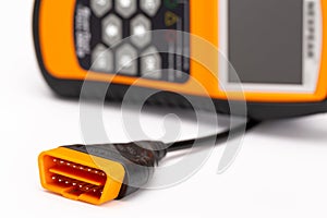 OBD 2 Car diagnostic tool on white background