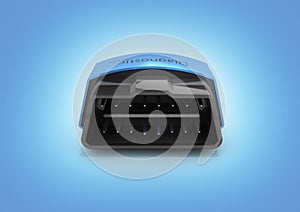 OBD2 wireless car scanner isolated on blue gradient background 3d illustration photo