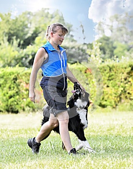 obedience training with a border collie