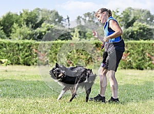 obedience training with a border collie