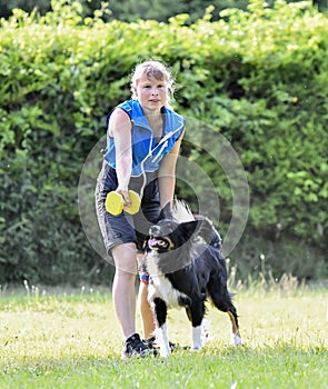 obedience training with a border collie