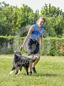 obedience training with a border collie