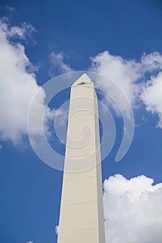 Obelisco in Buenos Aires. Located at the junction of Avenida 9 de Julio and Corrientes Street.