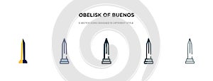 Obelisk of buenos aires icon in different style vector illustration. two colored and black obelisk of buenos aires vector icons photo