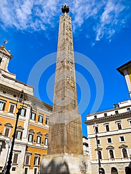 Obelisk of Montecitorio in Rome photo