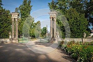 Obelisk entrance portal to Sanssouci park and palace - Potsdam, Brandenburg, Germany photo