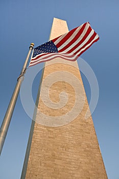 Obelisk and flag