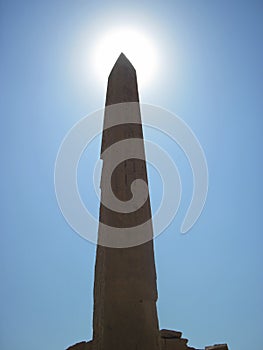 An Obelisk at Karnak Temple in Egypt