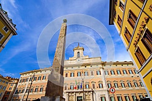 Obelisk of Montecitorio, an ancient Egyptian obelisk of Psamtik II from Heliopolis, in Rome