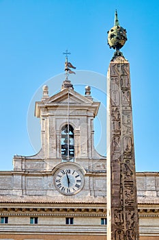 Obelisk of Montecitorio and Palazzo facade
