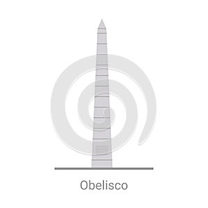 Obelisk monument. El Obelisco the most recognized landmark in the capital, Buenos Aires, Argentina. A national historic monument photo