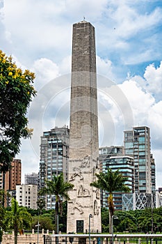 Obelisk in Parque do Ibirapuera, Sao Paulo, Brazil. One of the largest parks in the city of Sao Paulo