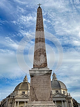 Obelisk in Piazza del Popolo of Rome