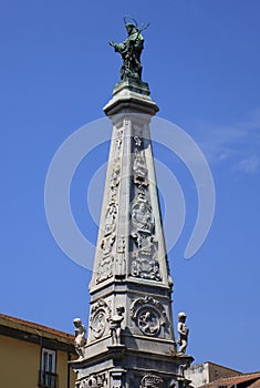 Obelisk of San domenico church in Naples