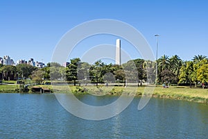 The obelisk of Sao Paulo in Ibirapuera Park, Brazil