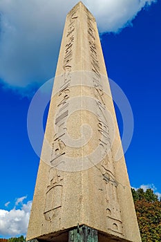 The Obelisk of Theodosius, DikilitaÃÅ¸, in the Hippodrome of Constantinople Sultan Ahmet Square in Istanbul, Turkey