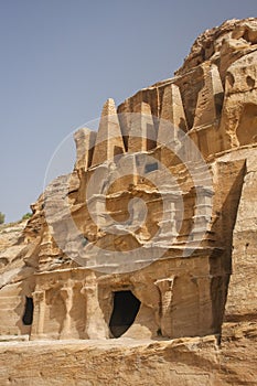 Obelisk tomb in the ruins of the ancient Nabatean city of Petra, Jordan