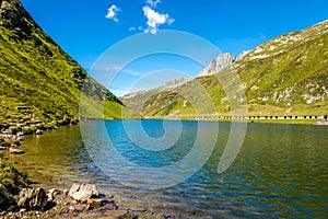 Oberalpsee lake in Switzerland