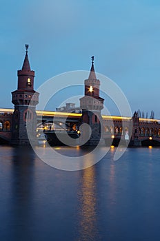 Oberbaumbridge in berlin at night