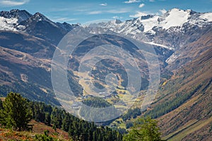 Obergurgl resort village in Otztal alps, Tyrol, Austria border with Italy