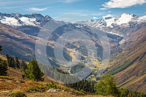 Obergurgl resort village in Otztal alps, Tyrol, Austria border with Italy