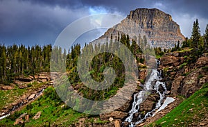 Oberlin Falls on the Going-to-the-Sun Road in Glacier National Park photo