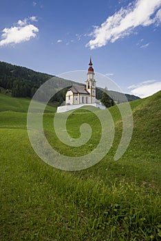 Obernberg am Brenner with austrian alps on background