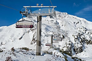 Obertauern ski chairlift, Obertauern, Radstadter Tauern, Salzburger Land, Austria