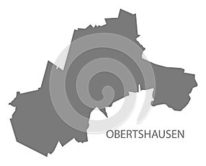 Obertshausen German city map grey illustration silhouette shape