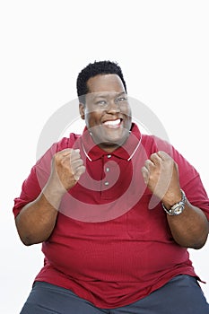 Obese Man Excited