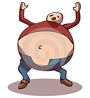 Obese Person, Vector Illustration